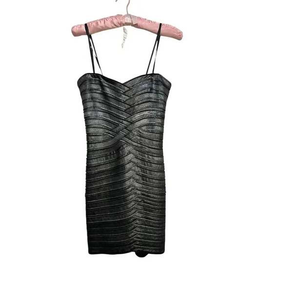 BCBGMAXAZRIA Gunmetal Mini Bodycon Dress Size Medium - Picture 1 of 10